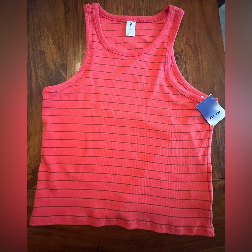 Abound red and black Striped Top
